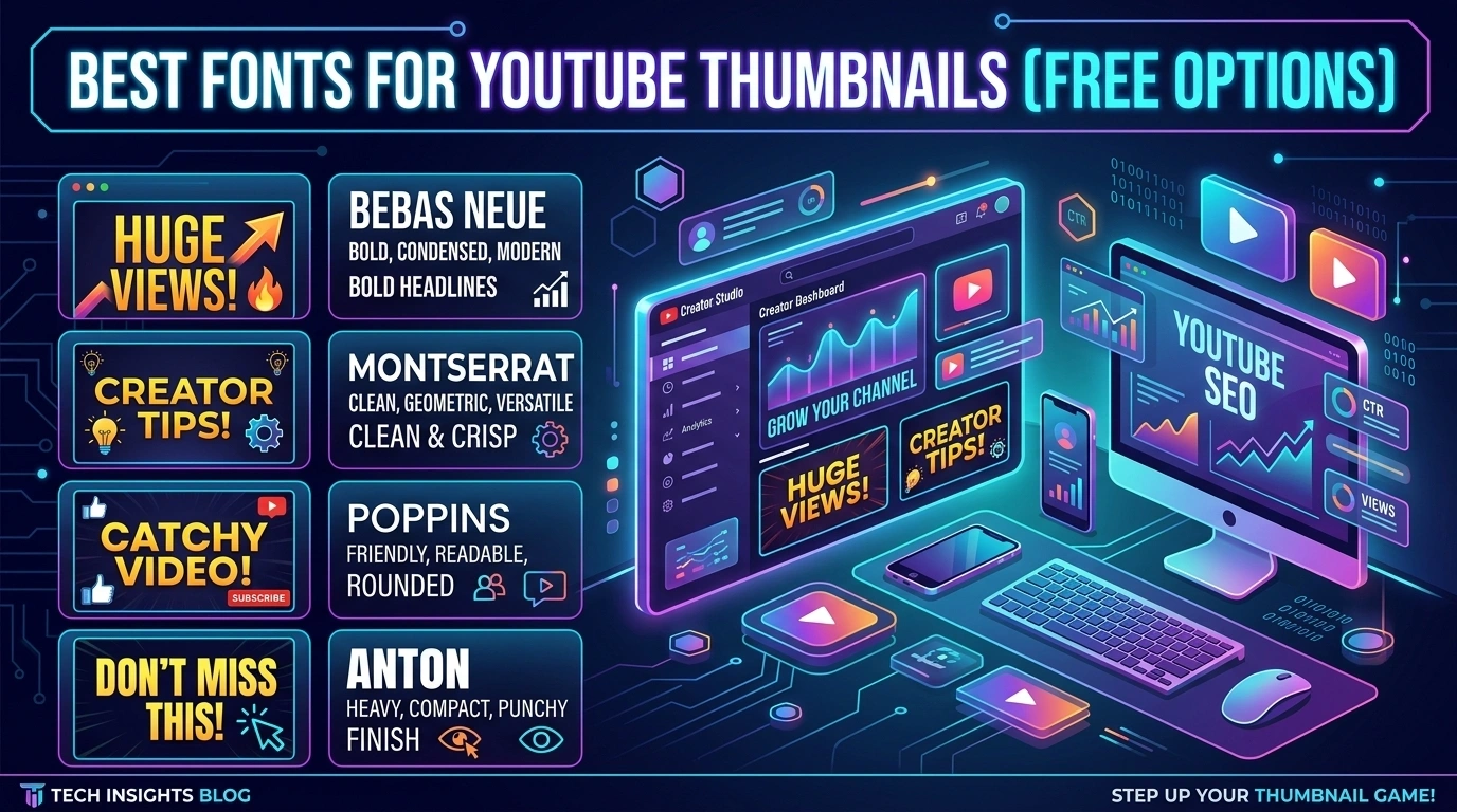 Best Fonts for YouTube Thumbnails (Free Options)