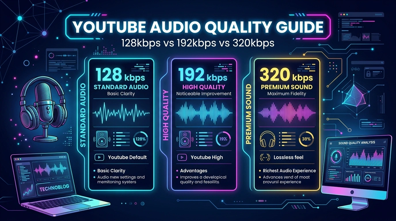 YouTube Audio Quality Guide: 128kbps vs 192kbps vs 320kbps